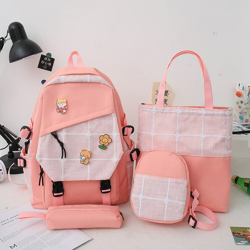 Mochila de gran capacidad para mujer Kawaii para estudiantes de secundaria