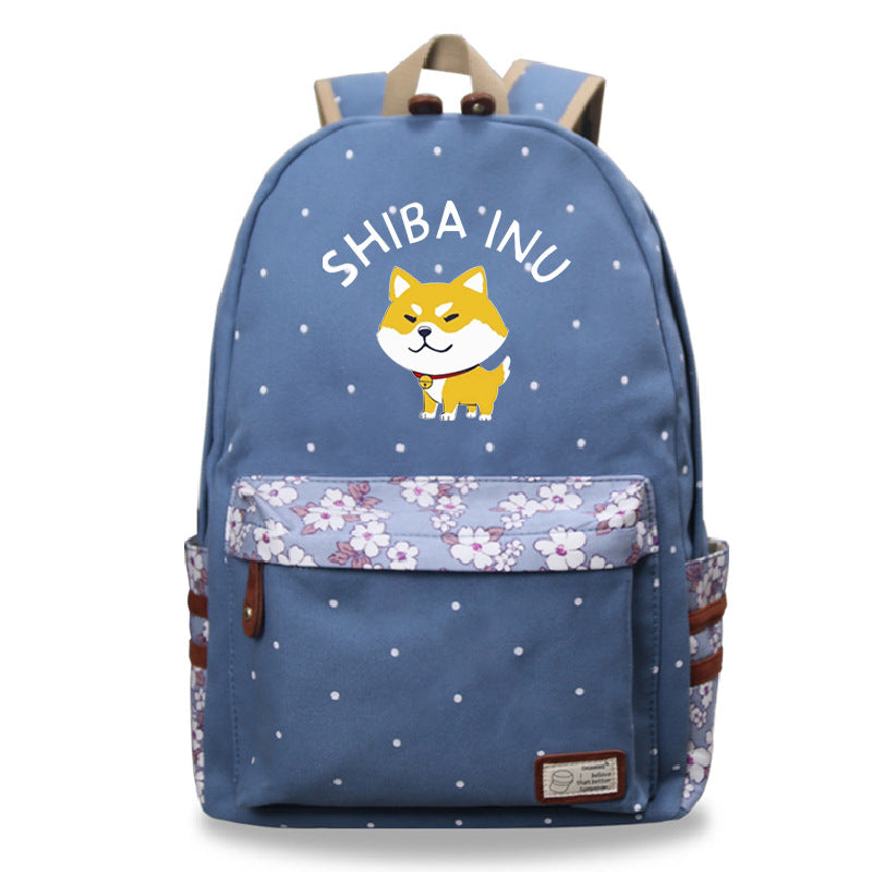Mochila Kawaii Shiba Inu lindo perro mascota patrón impreso Harajuku