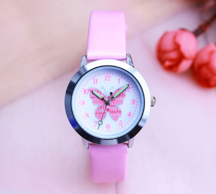 Kawaii Butterfly Dial Reloj a prueba de agua Cuarzo Colorido