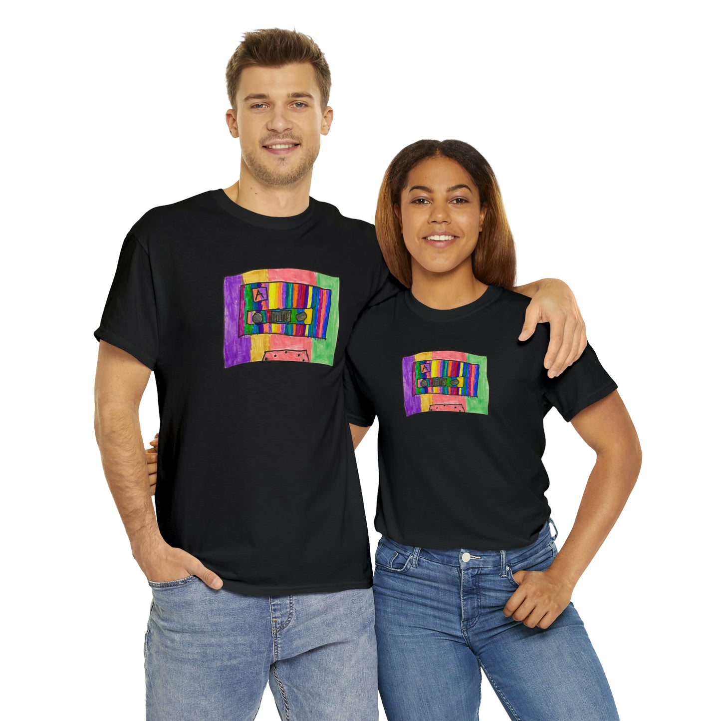 Kawaii T-shirt Cassette Vintage Art Pop Design Unisex Heavy Cotton Tee