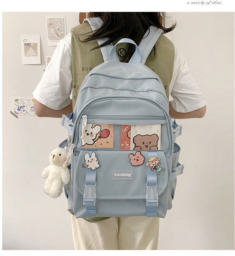 Mochila femenina japonesa Kawaii, mochila de gran capacidad con diseño de Anime bonito, moda Harajuku