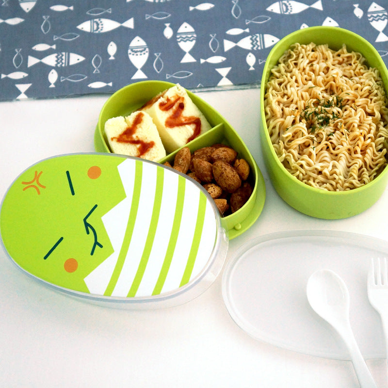 Lunch Box Plastique Kawaii 700ml Pingouin Poulet Dinosaure Gotzilla