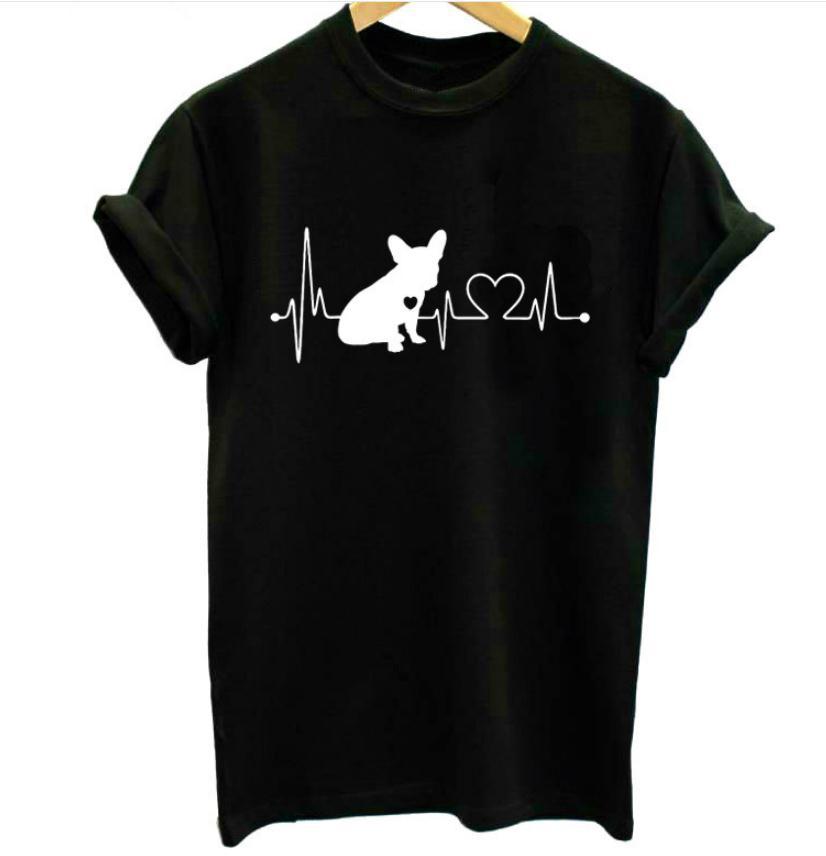 T-shirt femme Kawaii T-shirt à manches courtes Heart Beat for Animals and Nature