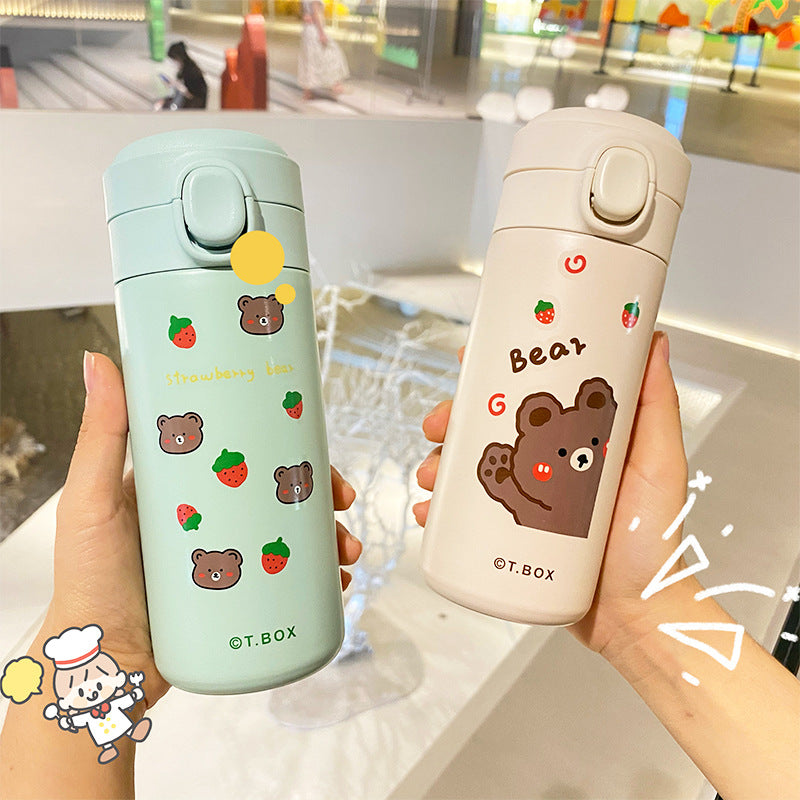 Kawaii Thermo Cute Strawberry Bear Designs bounce cup mug