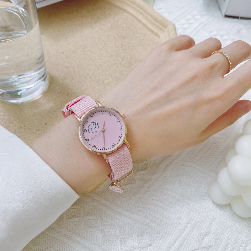 Kawaii Girl Heart Watch Lindo Colgante Macaron Mujer Reloj Estudiante Colgante Reloj