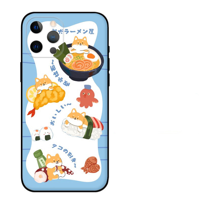 Kawaii Shiba Inu Dog Sushi Phone Case Cute Anime Cartoon Japanese Design