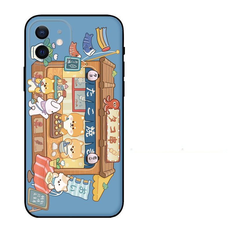 Kawaii Shiba Inu Dog Sushi Phone Case Cute Anime Cartoon Japanese Design