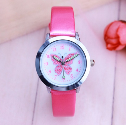 Kawaii Butterfly Dial Reloj a prueba de agua Cuarzo Colorido