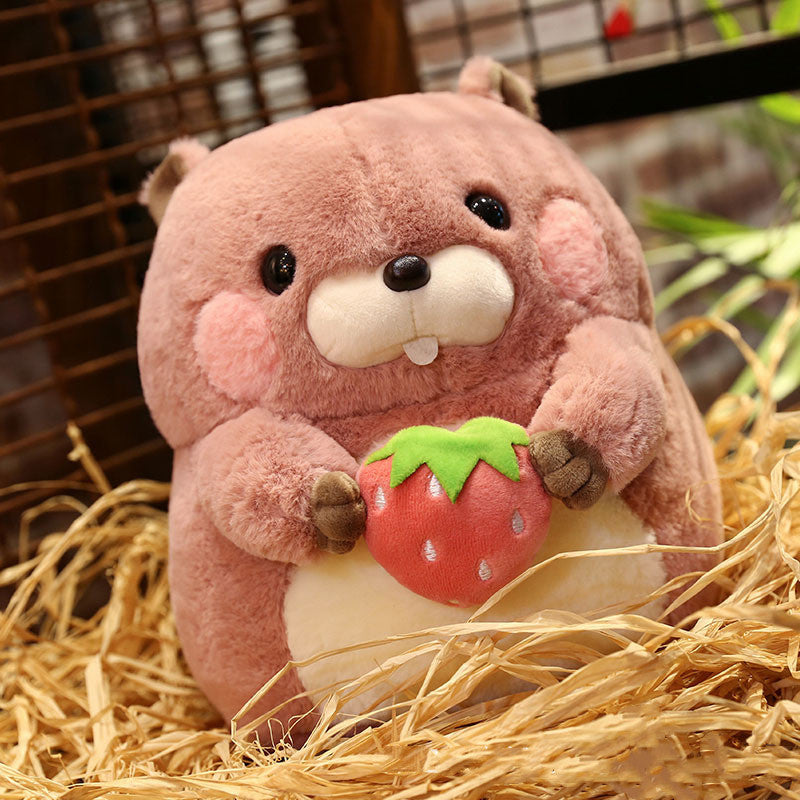 Oreiller de poupée en peluche marmotte kawaii