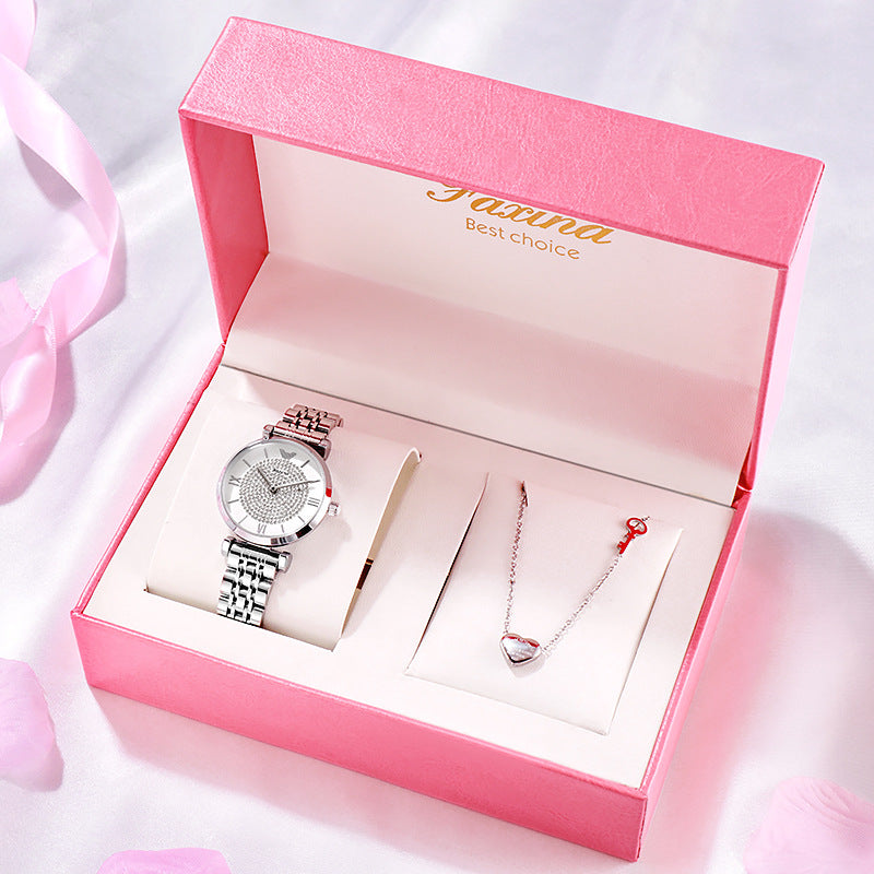 Conjunto de collar de joyería de reloj Kawaii lleno de reloj de estrella reloj electrónico lindo regalo
