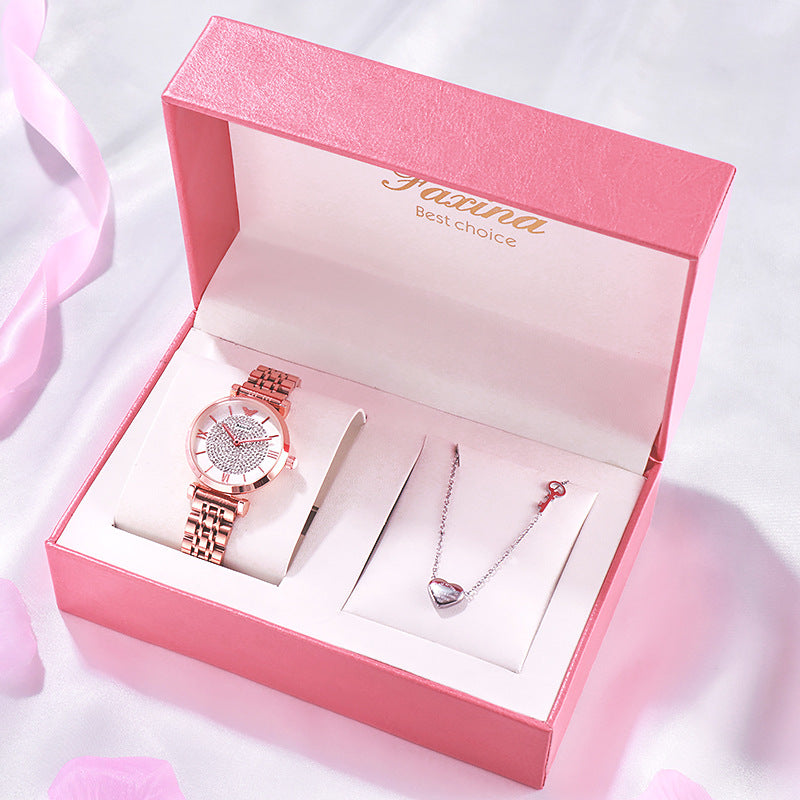 Conjunto de collar de joyería de reloj Kawaii lleno de reloj de estrella reloj electrónico lindo regalo