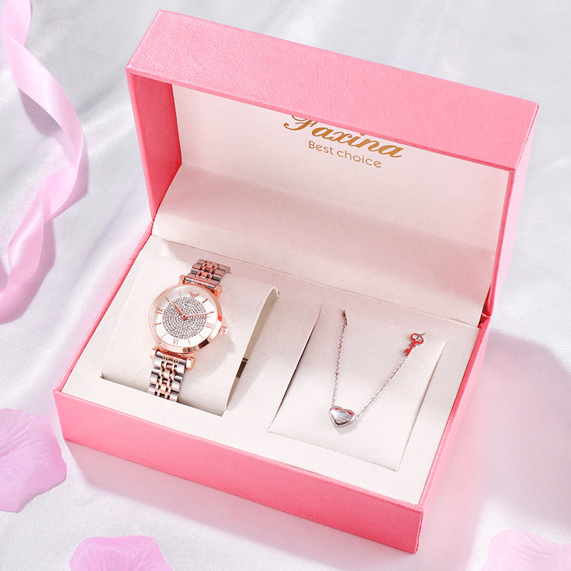 Conjunto de collar de joyería de reloj Kawaii lleno de reloj de estrella reloj electrónico lindo regalo
