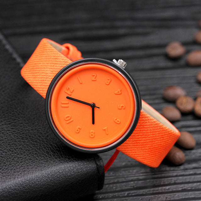 Reloj de mujer de moda Kawaii Reloj de caramelo de mujer de cuero