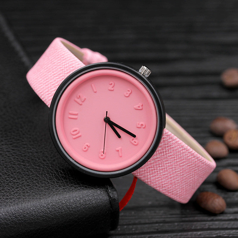 Reloj de mujer de moda Kawaii Reloj de caramelo de mujer de cuero