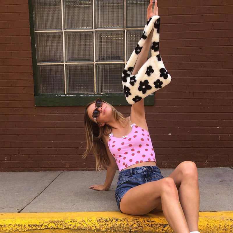 Sac à bandoulière en peluche doux et mignon Kawaii