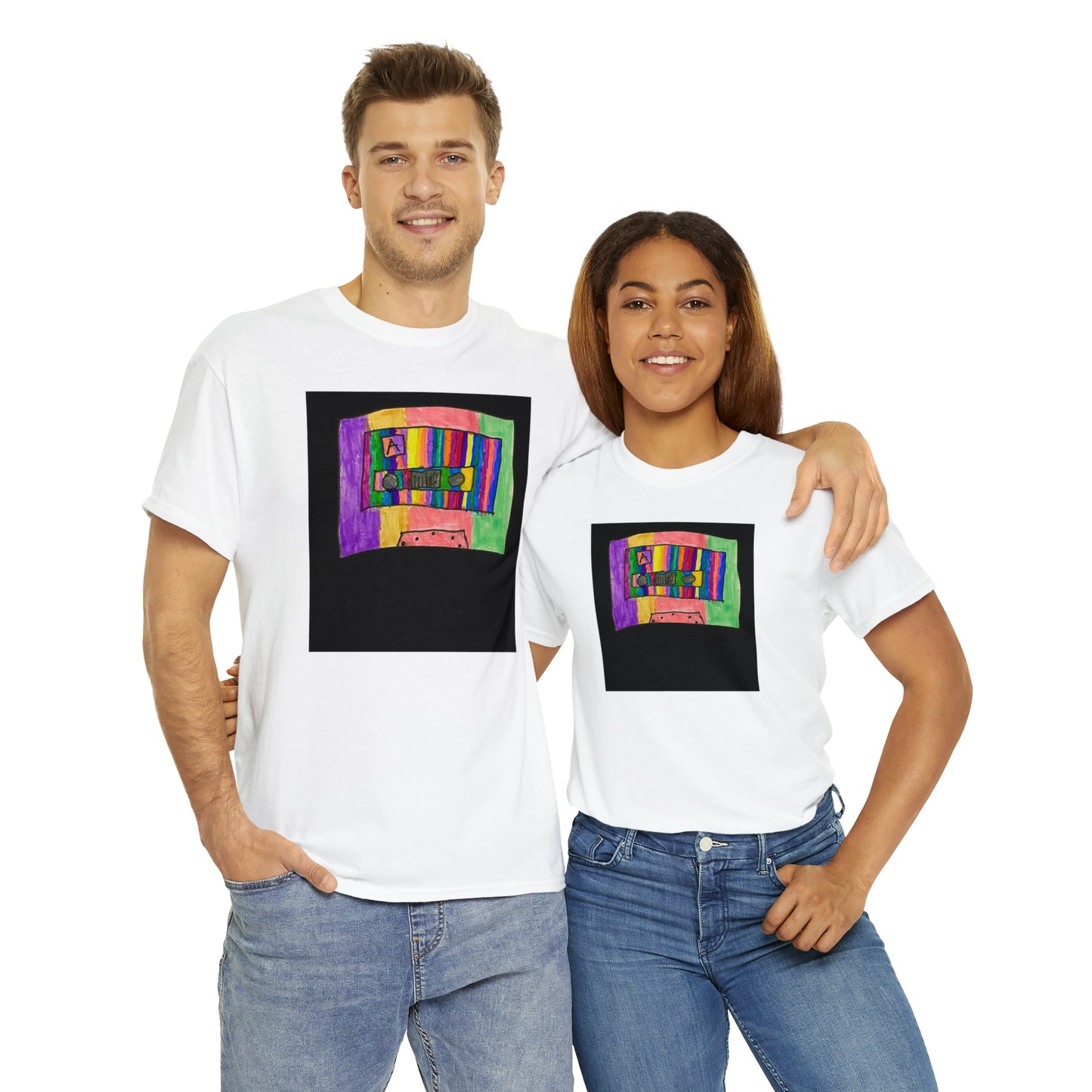 Kawaii T-shirt Cassette Vintage Art Pop Design Unisex Heavy Cotton Tee