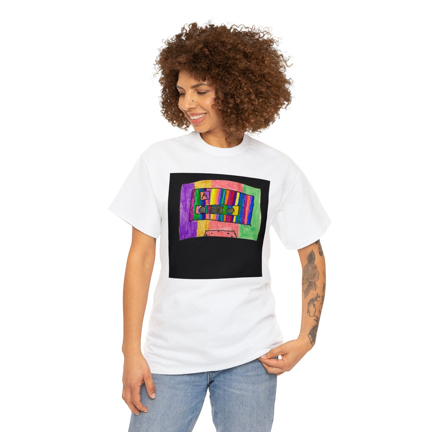 Kawaii T-shirt Cassette Vintage Art Pop Design Unisex Heavy Cotton Tee