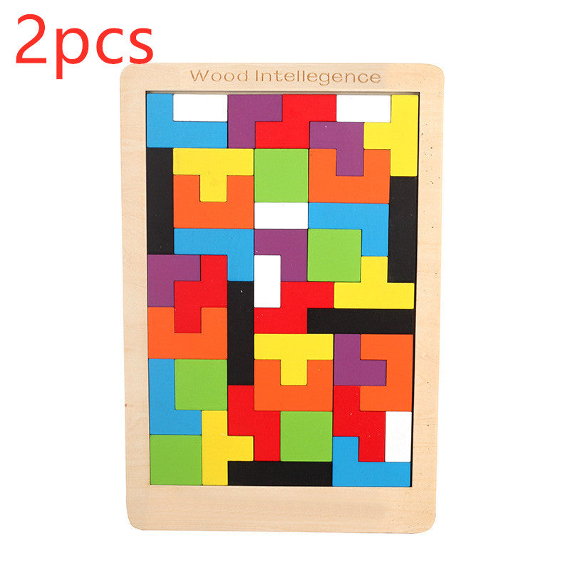Kawaii Tetris Puzzle Juego de madera Diseño de juguete fresco