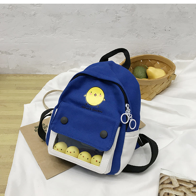 Mochila de anime de dibujos animados de pollos Kawaii Diseño de lona lindo Harajuku