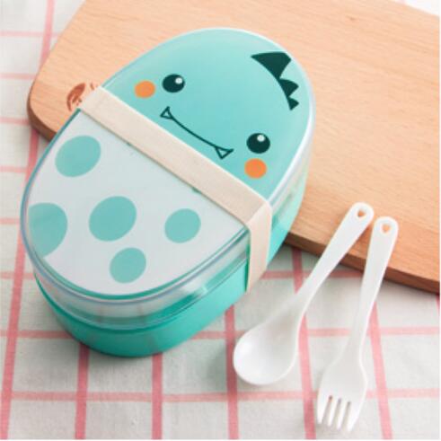Lunch Box Plastique Kawaii 700ml Pingouin Poulet Dinosaure Gotzilla