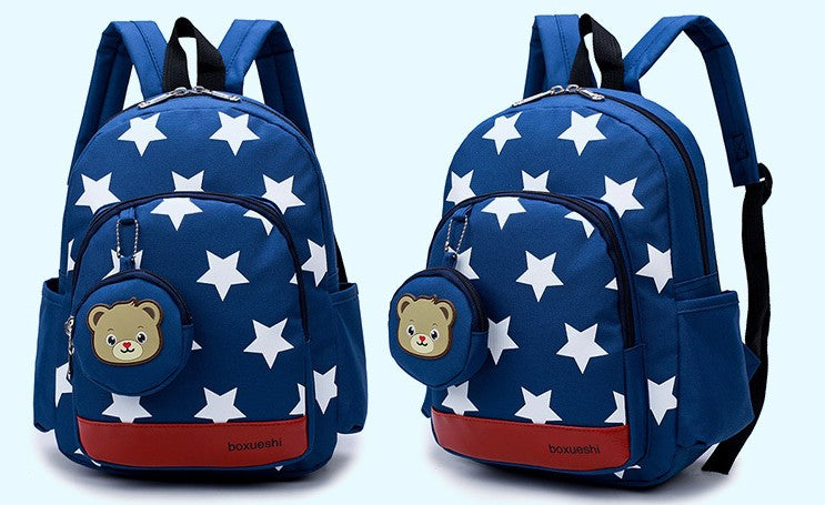 Kawaii Stars & Cute Bear School Mochila Hombro Moda Bolsa y Bear Nursery