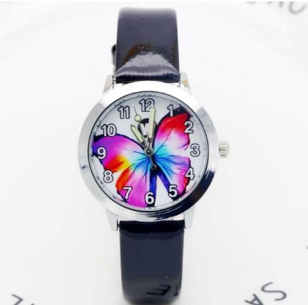 Kawaii Butterfly Dial Reloj a prueba de agua Cuarzo Colorido