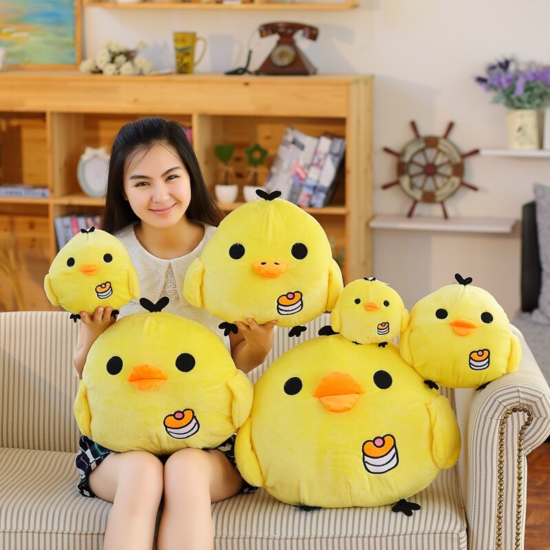 Poupée en peluche jaune poulet Kawaii