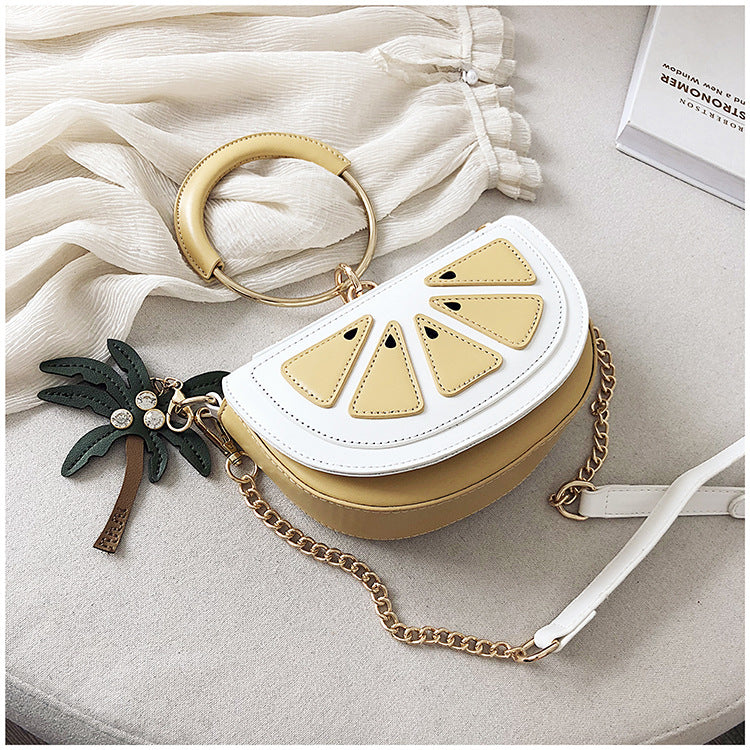 Kawaii Watermelon and Lemon Messenger Shoulder Bag Cute Fruit Design