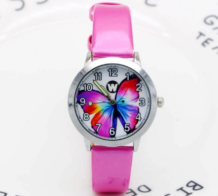 Kawaii Butterfly Dial Reloj a prueba de agua Cuarzo Colorido