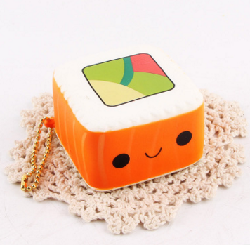 Juguete para aliviar el estrés, juguetes de crecimiento lento, cara de dibujos animados Kawaii, lindo y delicioso Sushi, regalo para niños