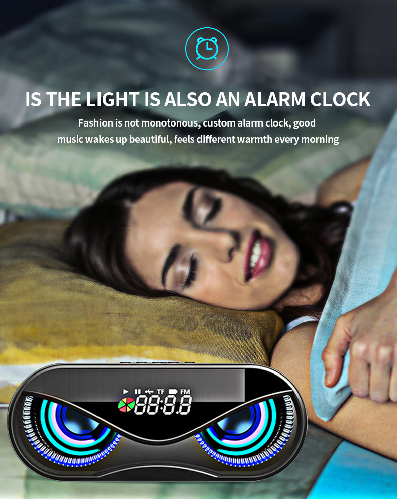 Kawaii Owl Eyes Bluetooth Speaker Colorful lights, dual speakers, digital buttons, Great Sound Cool