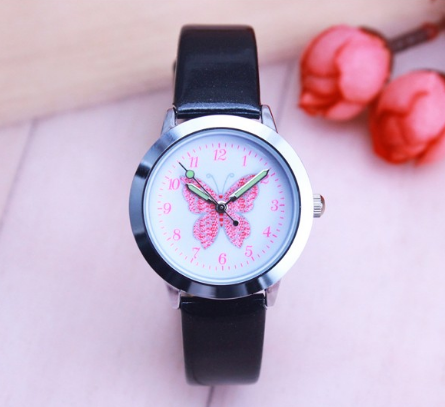 Kawaii Butterfly Dial Reloj a prueba de agua Cuarzo Colorido