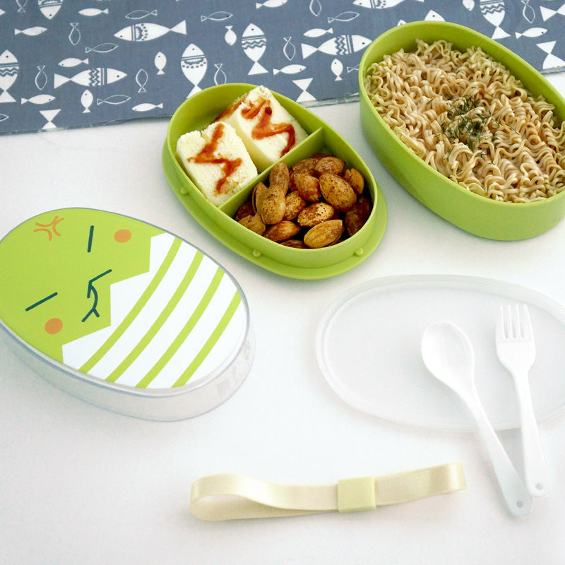 Lunch Box Plastique Kawaii 700ml Pingouin Poulet Dinosaure Gotzilla