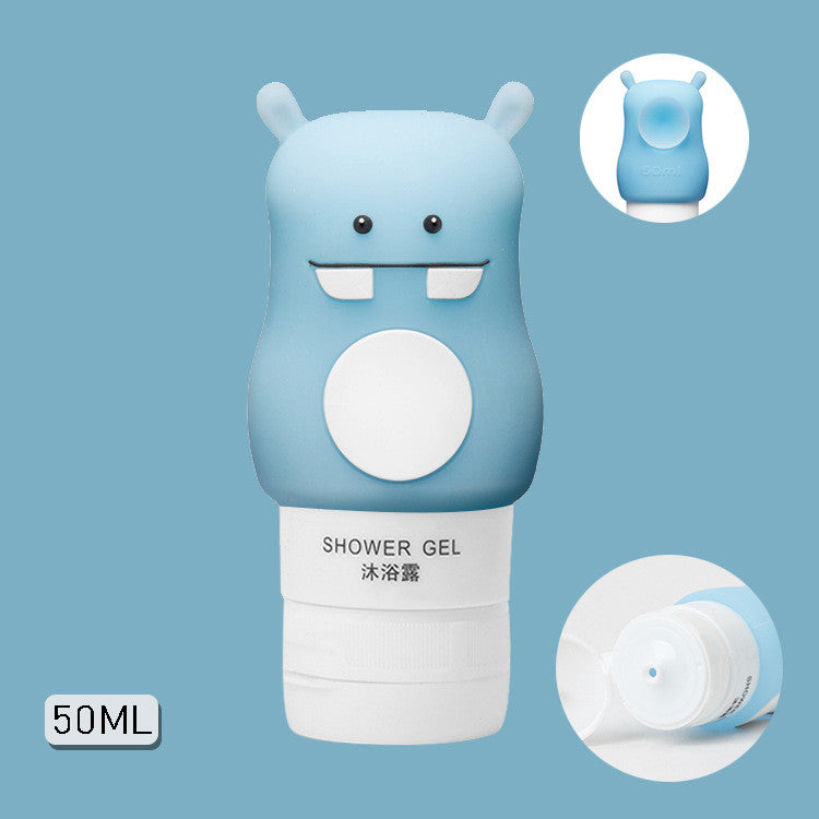 Kawaii Portable Cute Cartoon Bear Penguin Animal Silicone Travel Case Organizer Shampoo Shower Gel Lotion Storage Refillable Bottle
