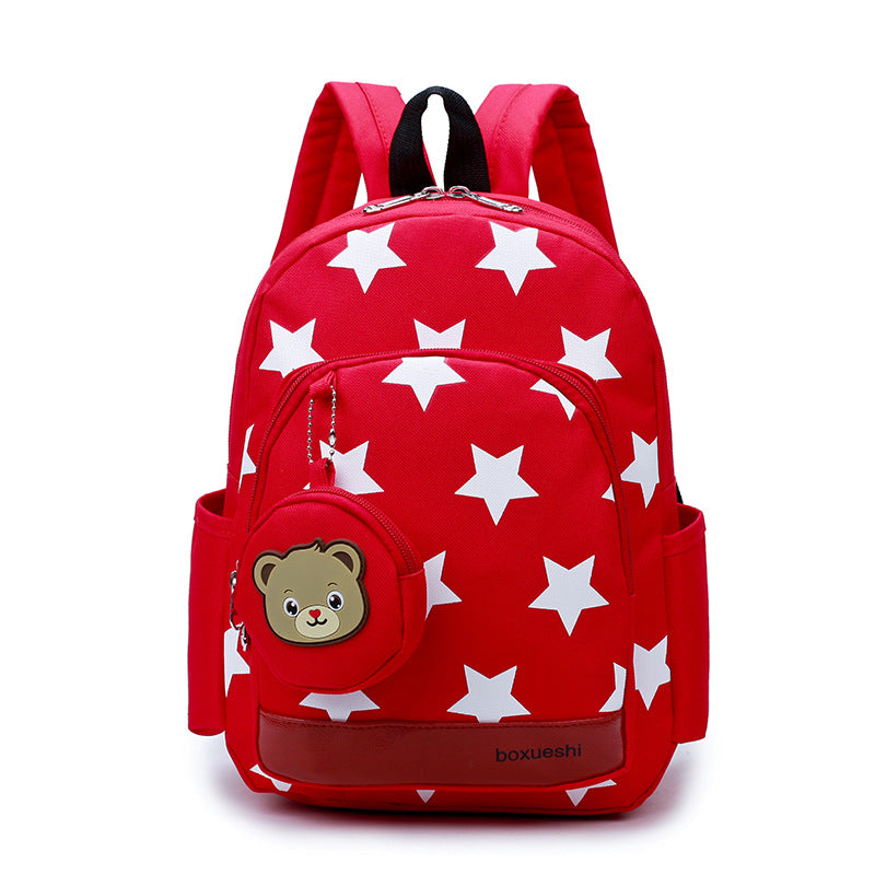 Kawaii Stars & Cute Bear School Mochila Hombro Moda Bolsa y Bear Nursery