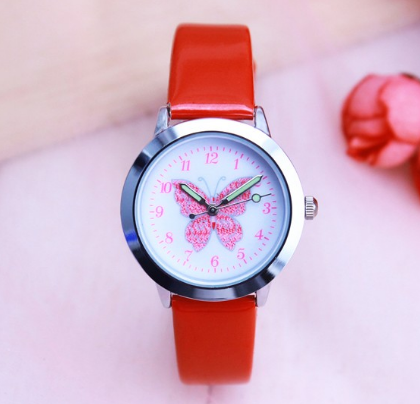 Kawaii Butterfly Dial Reloj a prueba de agua Cuarzo Colorido