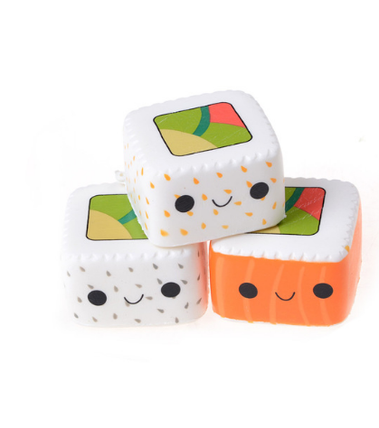 Juguete para aliviar el estrés, juguetes de crecimiento lento, cara de dibujos animados Kawaii, lindo y delicioso Sushi, regalo para niños