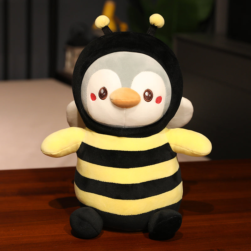 Oreiller de poupée en peluche Kawaii Pingouin avec costume d'animal mignon