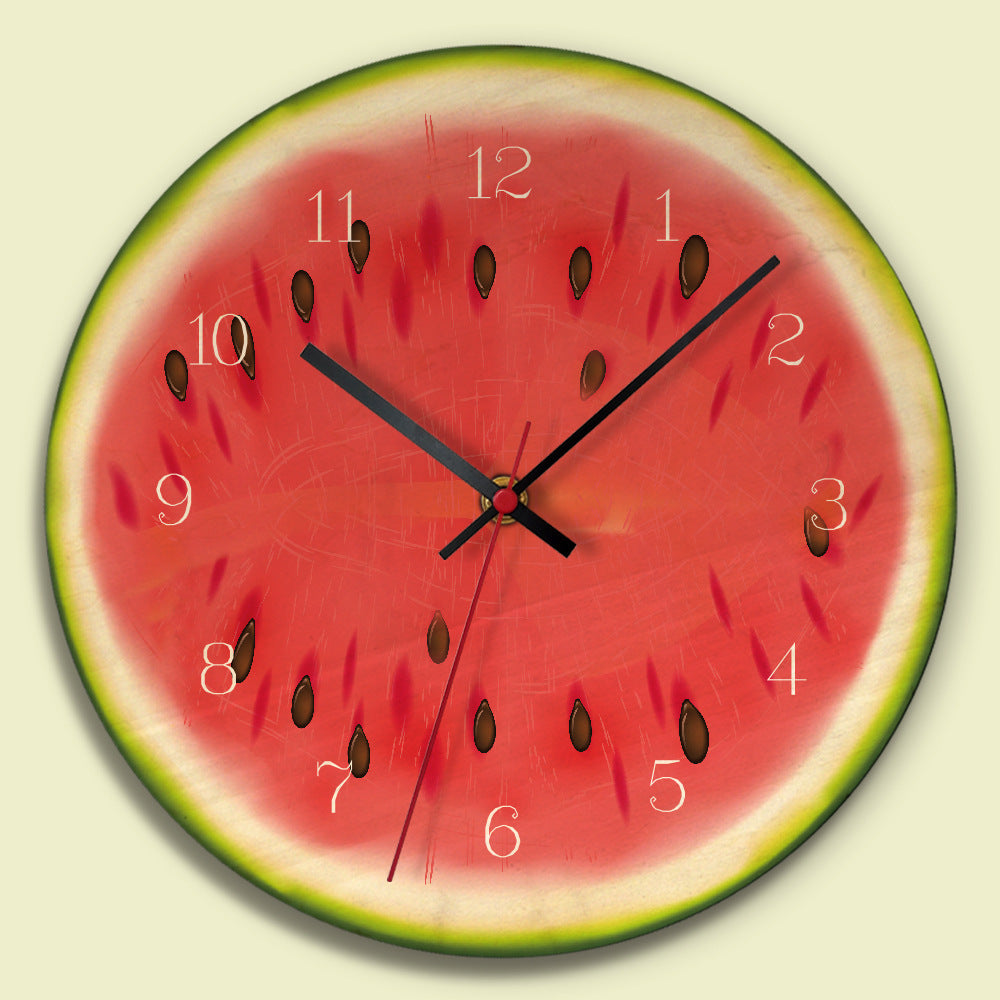 Kawaii Fruits Wooden Clock Creative Design wall clock
