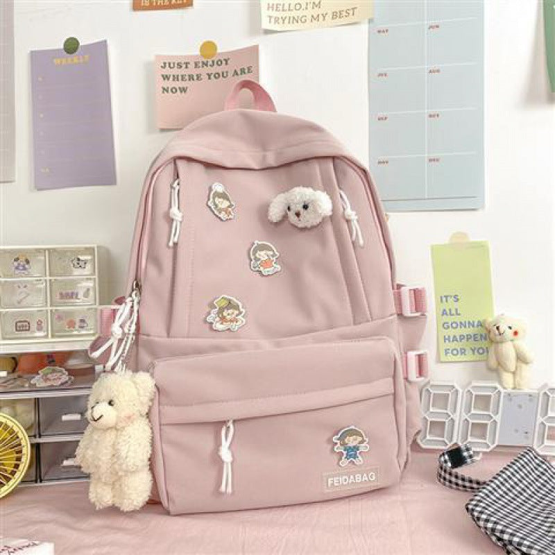 Kawaii Original Simple Tout Match Japonais Sac À Dos Junior Adolescents Étudiants