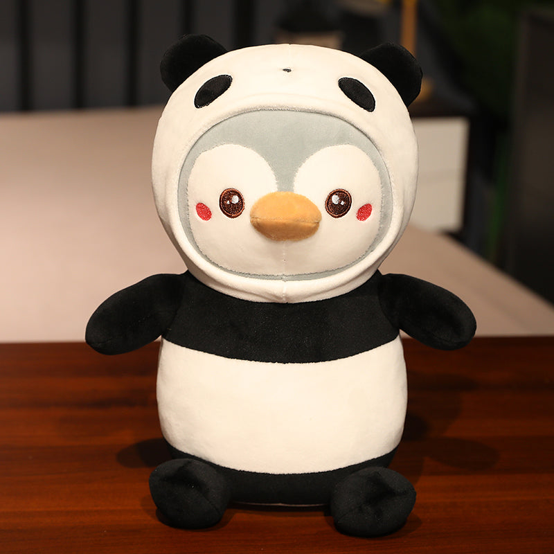 Oreiller de poupée en peluche Kawaii Pingouin avec costume d'animal mignon