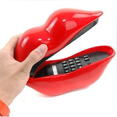 Kawaii Kiss Lip Phone, Flaming Red Lips, Big Mouth, Fixed Phone, Vintage Retro Telephone 80s