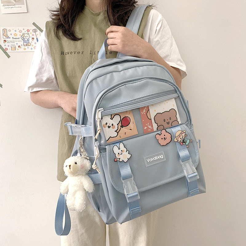 Mochila femenina japonesa Kawaii, mochila de gran capacidad con diseño de Anime bonito, moda Harajuku