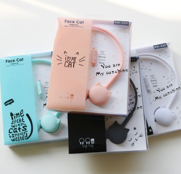 Écouteurs stéréo chat Kawaii
