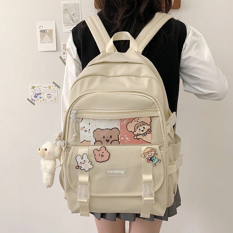 Mochila femenina japonesa Kawaii, mochila de gran capacidad con diseño de Anime bonito, moda Harajuku