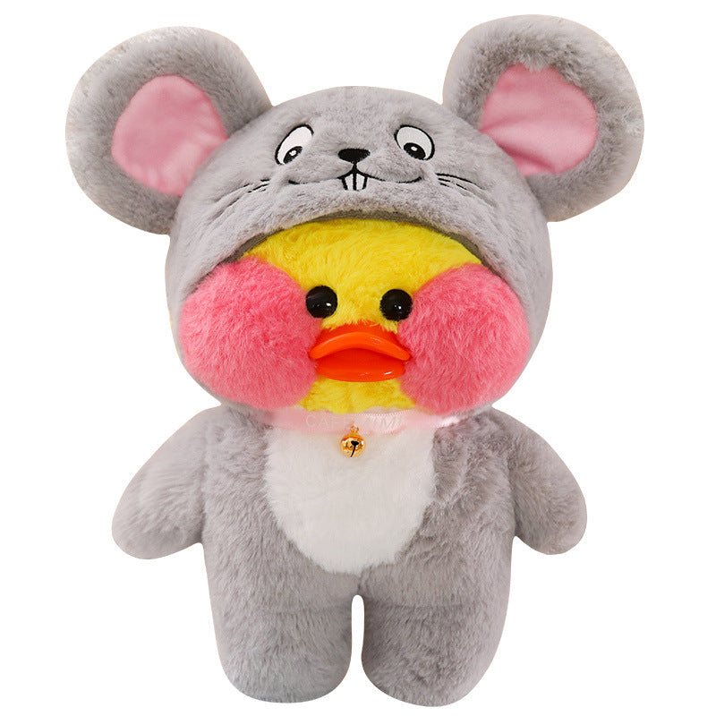 Canard Kawaii avec des jouets en peluche de poupée de costume d'animaux mignons