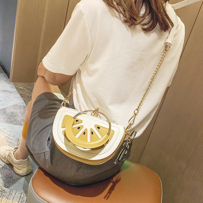 Kawaii Watermelon and Lemon Messenger Shoulder Bag Cute Fruit Design