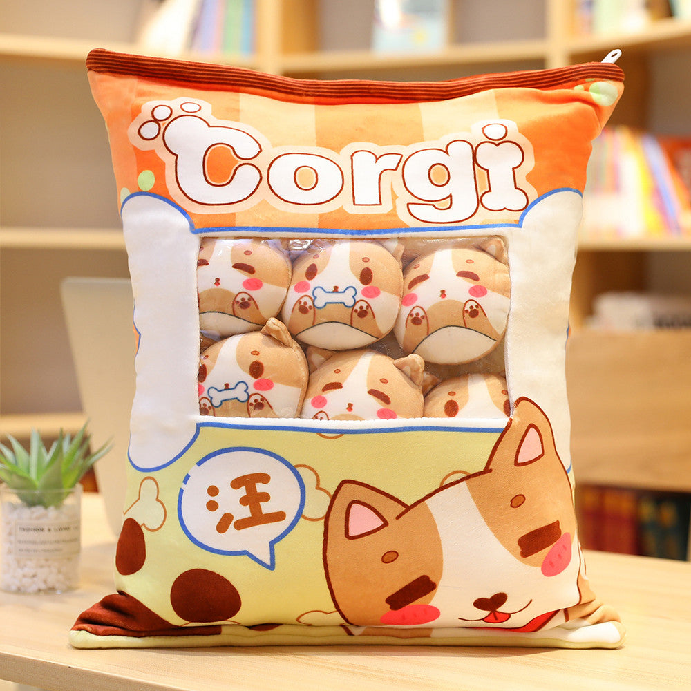 Kawaii Doll Cute Soft Peluche Snack Oreiller Pingouin, Avocat, Lapin, Corgi, Totoro