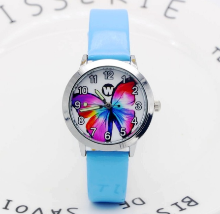 Kawaii Butterfly Dial Reloj a prueba de agua Cuarzo Colorido