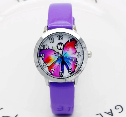 Kawaii Butterfly Dial Reloj a prueba de agua Cuarzo Colorido